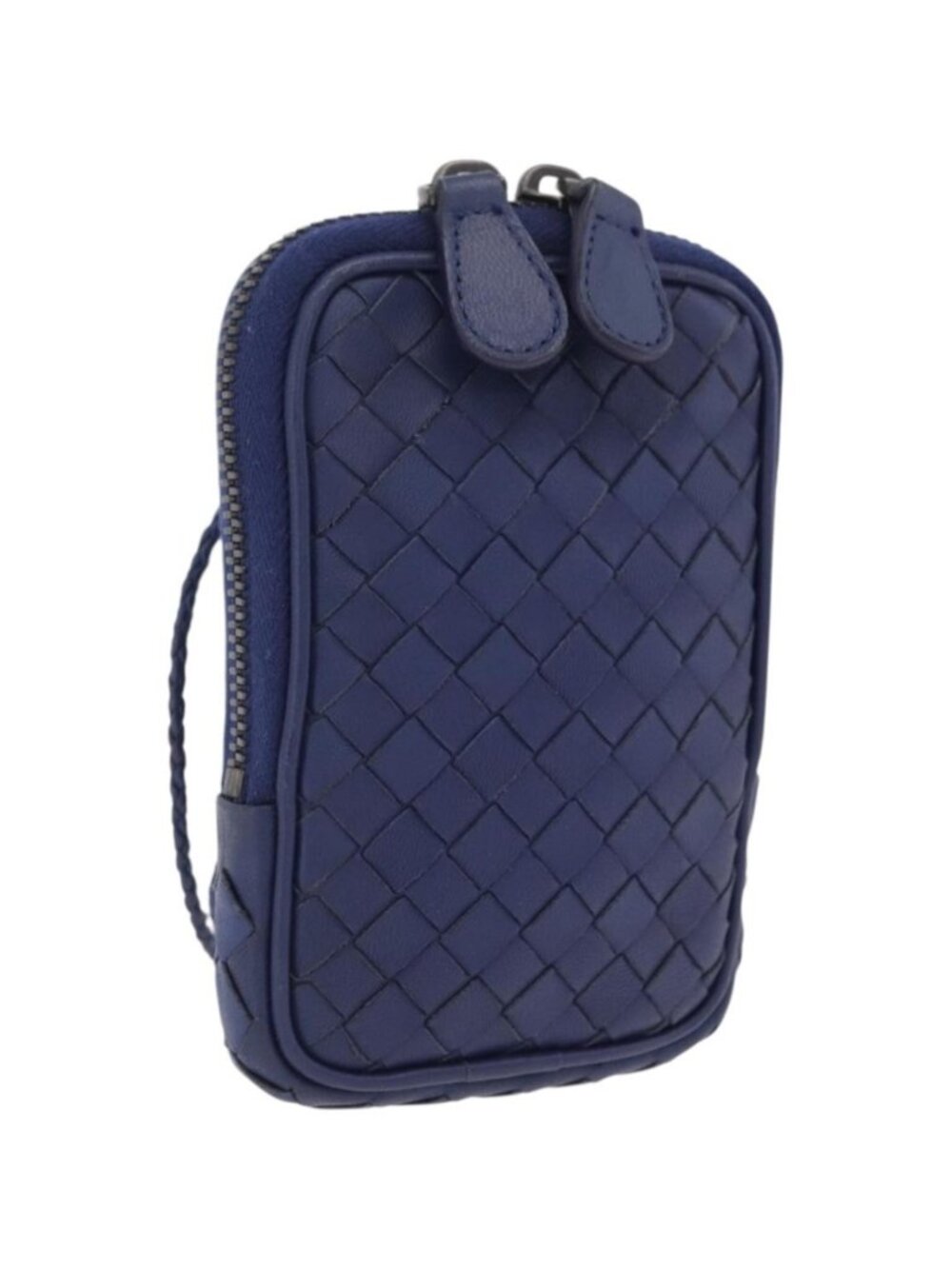 Bottega Veneta INTRECCIATO Shoulder Pouch Leather Navy 217589